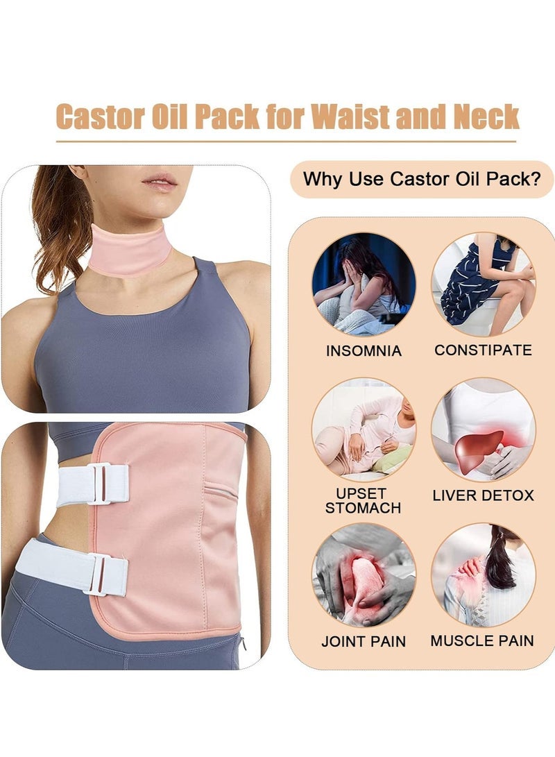 General Castor Oil Belt Wrap Waist and Neck for Liver Detox Reusable Castor Oil Pack Kit with Adjustable Strap (Oil Not Included)  - Image 2