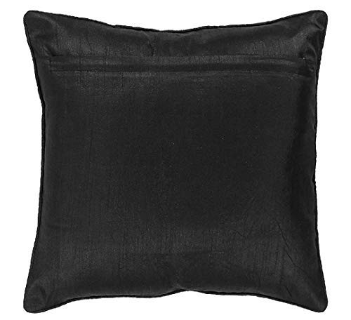 IM FAB IMFAB Black Printed Canvas Cotton Cushion Cover (18X18 inches, Design 1) - Image 3