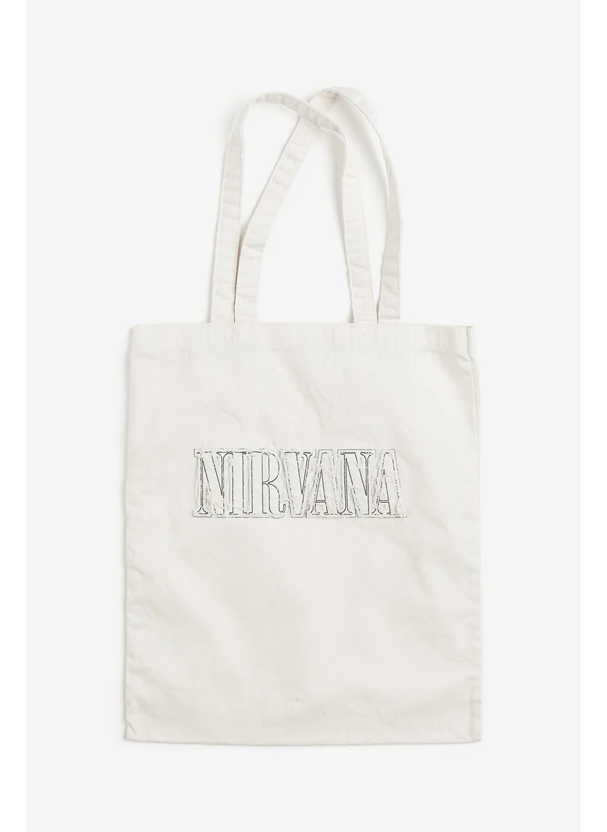 اتش اند ام Appliquéd Canvas Shopper
