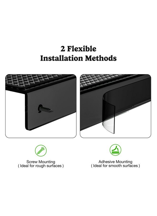 GALVANOX GALVANOX Display Shelves for Toy Building Bricks, Wall Mounted Shelf with 10" Inch Removable Baseplate, Black (4 Pack)  - Image 3