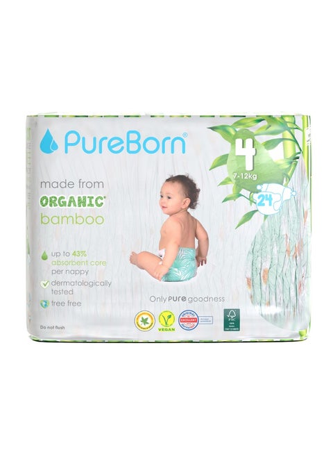Organic Bamboo Size 4 Nappies Eco-Friendly And Hypoallergenic For Babies 6-8 Months