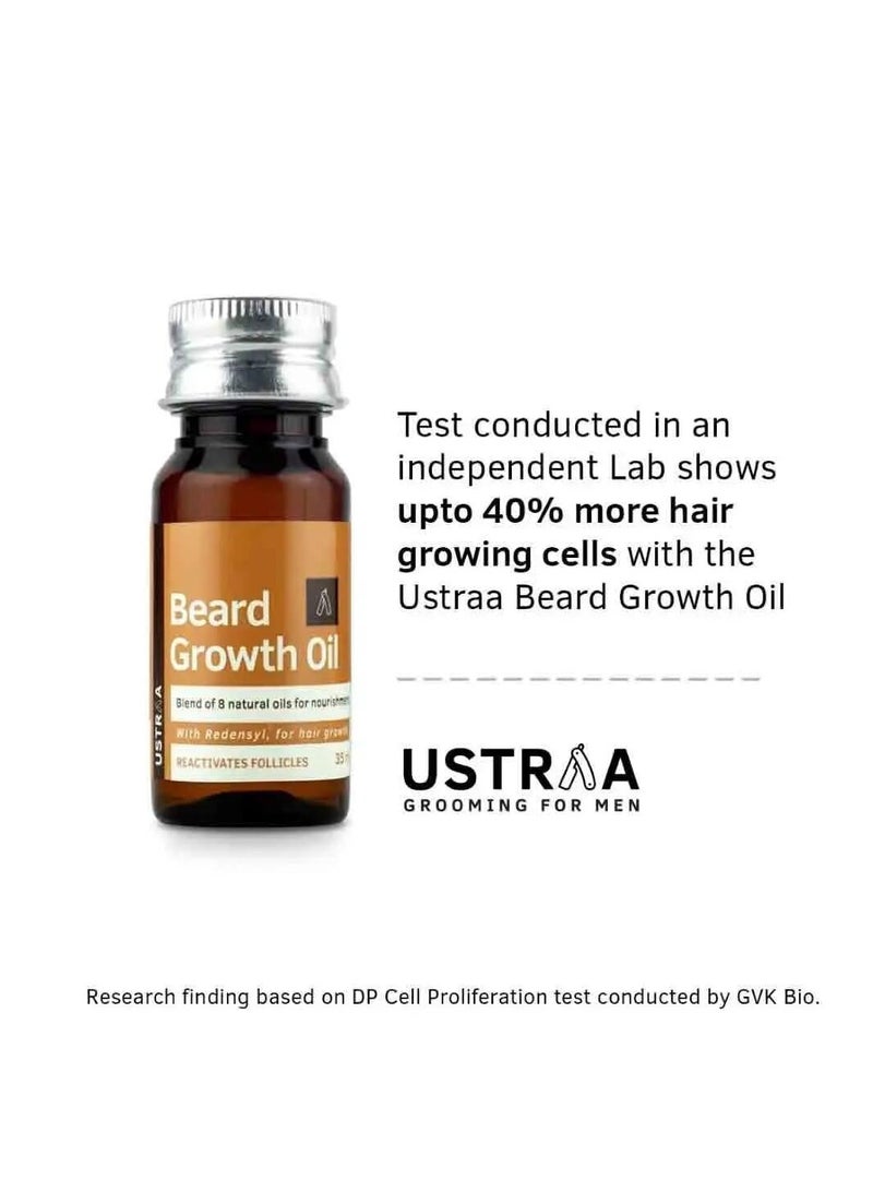 Ustraa Beard Growth Oil - 35ml - More Beard Growth, With Redensyl, 8 Natural Oils including Jojoba Oil, Vitamin E, Nourishment & Strengthening, No Harmful Chemicals - Image 3