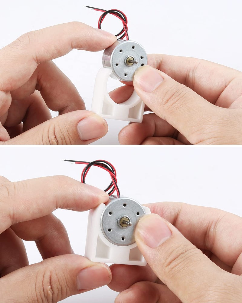 Sntieecr 6 Set Mini Generator Motors 3V-12V DC Motor, Wind Turbine Generator with Mini Fan Leaf and Plastic Motor Holder for DIY Educational Physics Experiment - Image 5