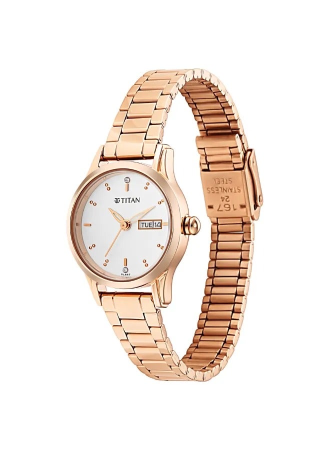 TITAN Women's Analog Round Shape Metal Wrist Watch - 2656WM01 - 32 Mm - Image 4