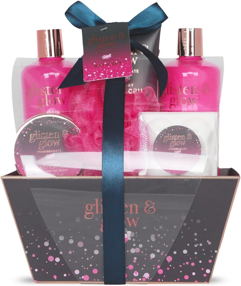 Coffret Cadeau pour Femme Produits de Bain Grenade Ide de Cadeau Original pour Femmes Idal Anniversaire Maman Panier de Beaut Soin et Bientre Glisten Glow by Gloss