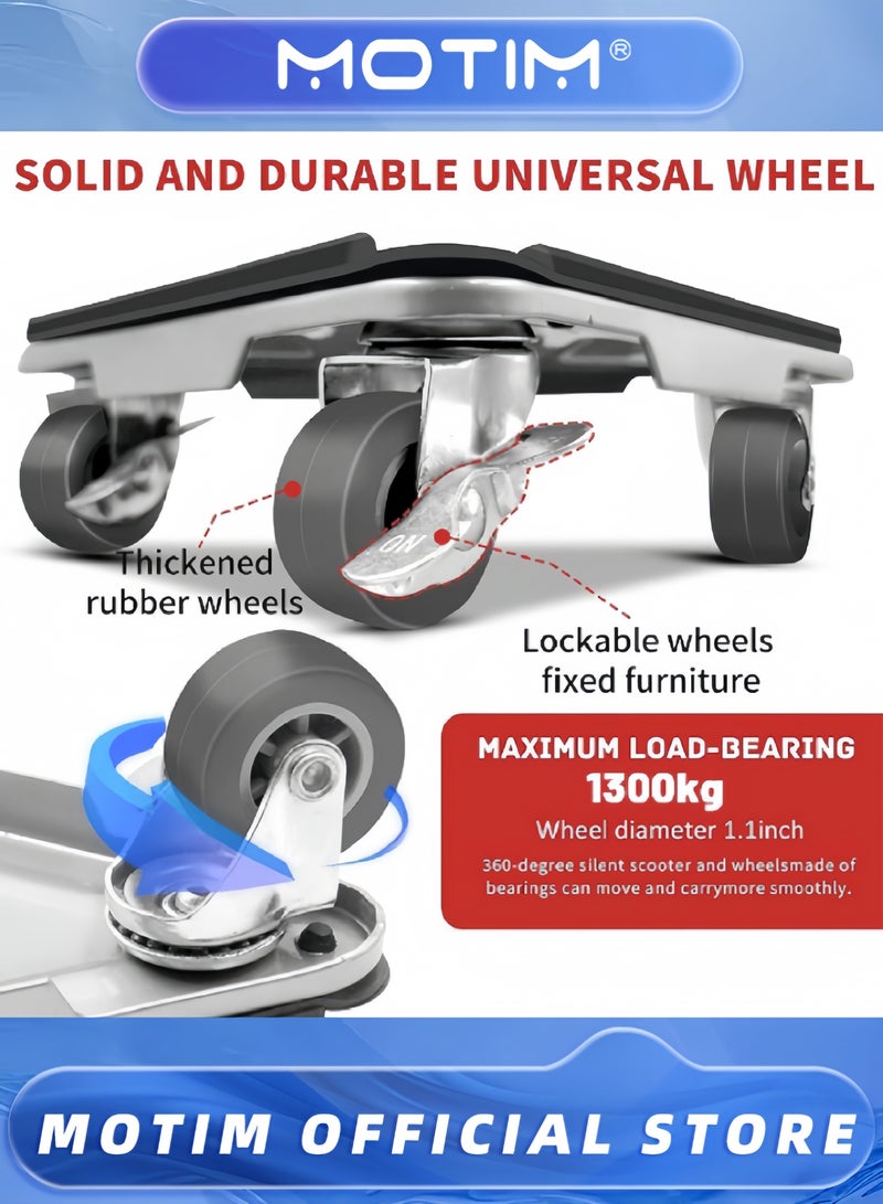 Motim Furniture Moving Wheels 1300Kg Heavy Furniture Roller Move Tools with 4 Lockable Wheels Furniture Lifter for Sofas Refrigerators Safe Moving and Easy Slide  - Image 3