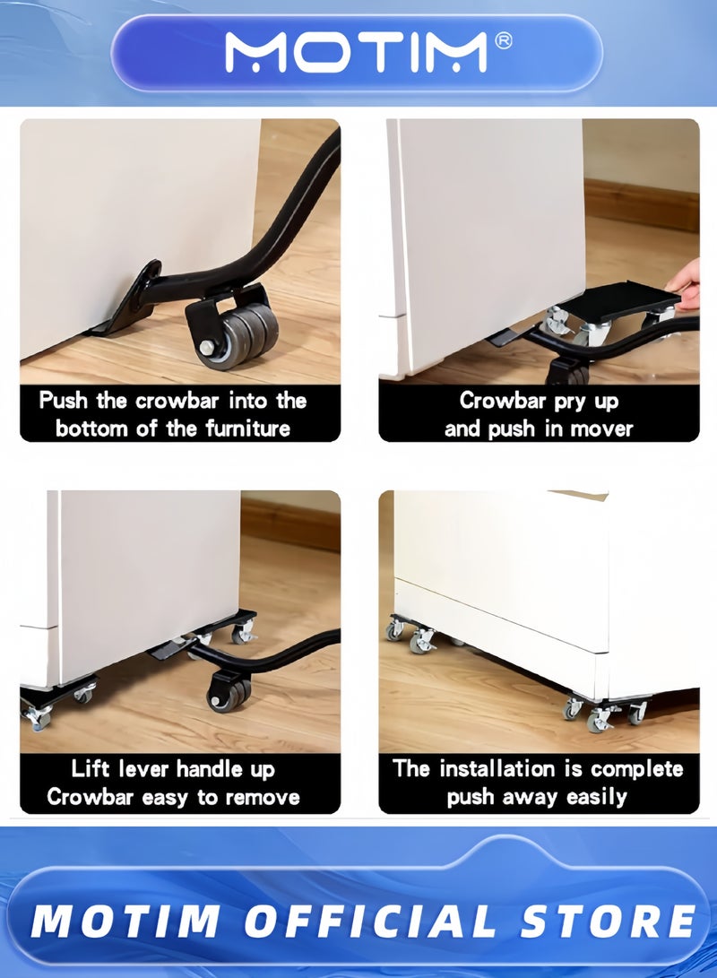 Motim Furniture Moving Wheels 1300Kg Heavy Furniture Roller Move Tools with 4 Lockable Wheels Furniture Lifter for Sofas Refrigerators Safe Moving and Easy Slide  - Image 5