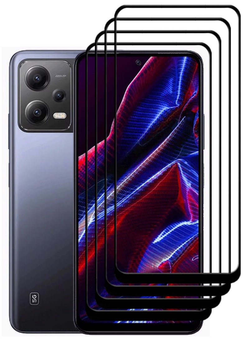 ACLIX 4 Pieces Antistatic ESD Dustproof Premium Quality High Definition Tempered Glass Screen Protector Designed For Xiaomi Poco X5 - Image 1