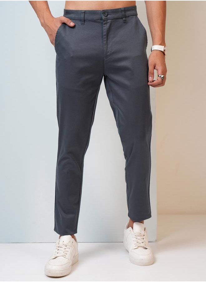 HIGHLANDER - Mid Rise Regular Fit Chino Trousers by Styli - Image 1