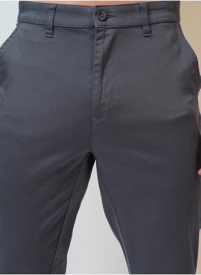 HIGHLANDER - Mid Rise Regular Fit Chino Trousers by Styli - Image 1