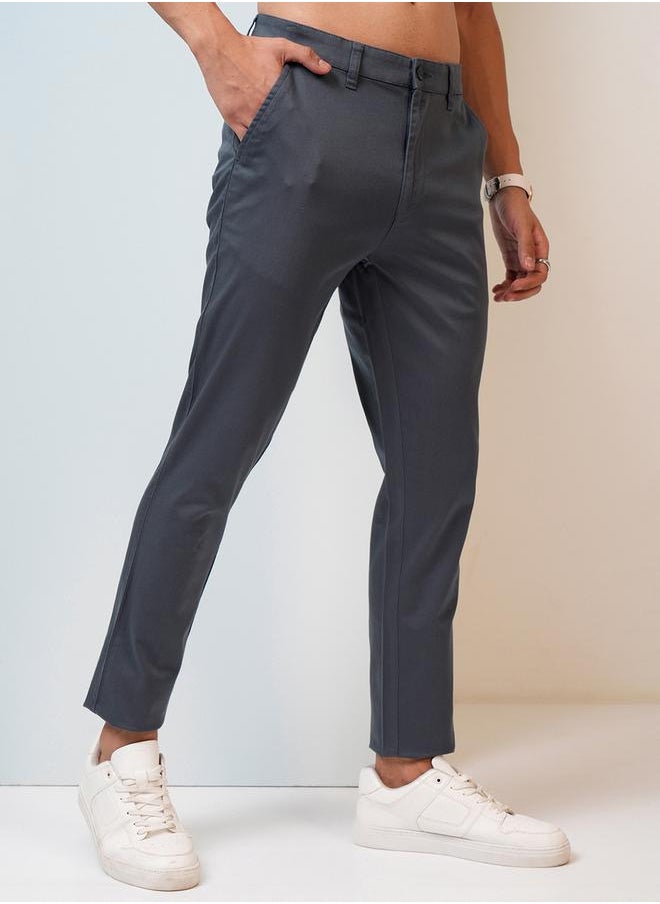 HIGHLANDER - Mid Rise Regular Fit Chino Trousers by Styli - Image 1