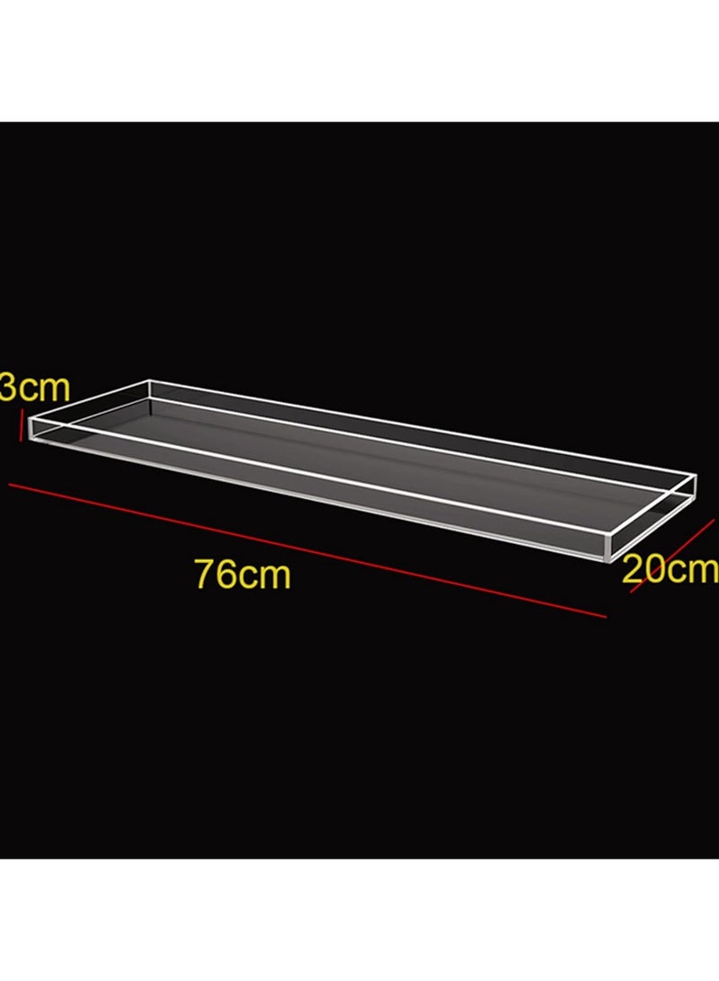 تي بي جي بي صينية حوض استحمام أكريليك، صينية تقديم أكريليك شفافة مزخرفة، رف عرض منظم أدوات التجميل، حامل تخزين الطعام على سطح طاولة الحمام ومرآة القهوة - Image 3