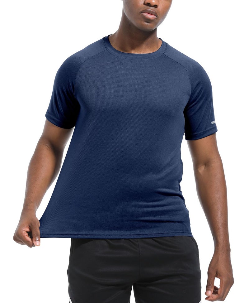 Boyzn 3 Pack Workout Shirts for Men, Moisture Wicking Quick Dry Active Athletic Men's Gym Performance T Shirts Black/Navy/Red-3P01-M - Image 3