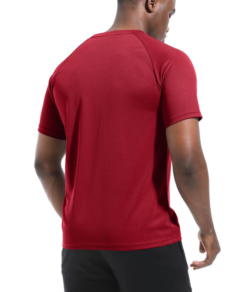 Boyzn 3 Pack Workout Shirts for Men, Moisture Wicking Quick Dry Active Athletic Men's Gym Performance T Shirts Black/Navy/Red-3P01-M - Image 4