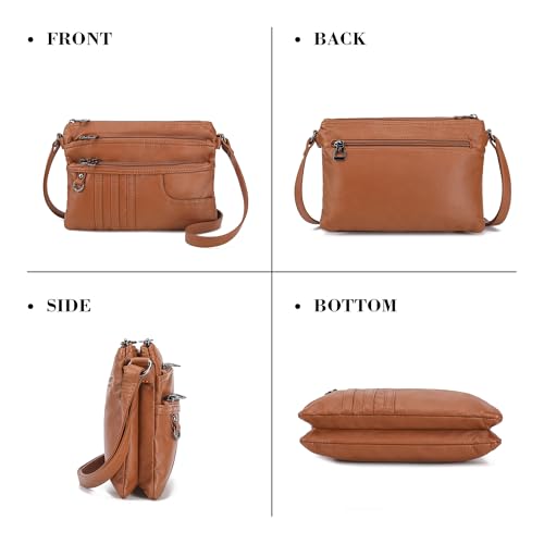 MINICAT Treble Pockets Small Crossbody Purse Cell Phone Purse Shoulder Bags for Women Cross Body Bag for Woman(Brown Small) - Image 4