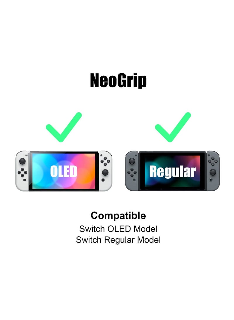 Grip Case Compatible with Nintendo Switch OLED Model, Comfortable & Ergonomic Grip Switch Accessories, with Replaceable Grips, with 5 Game Slots, for Nintendo Switch OLED - Image 1