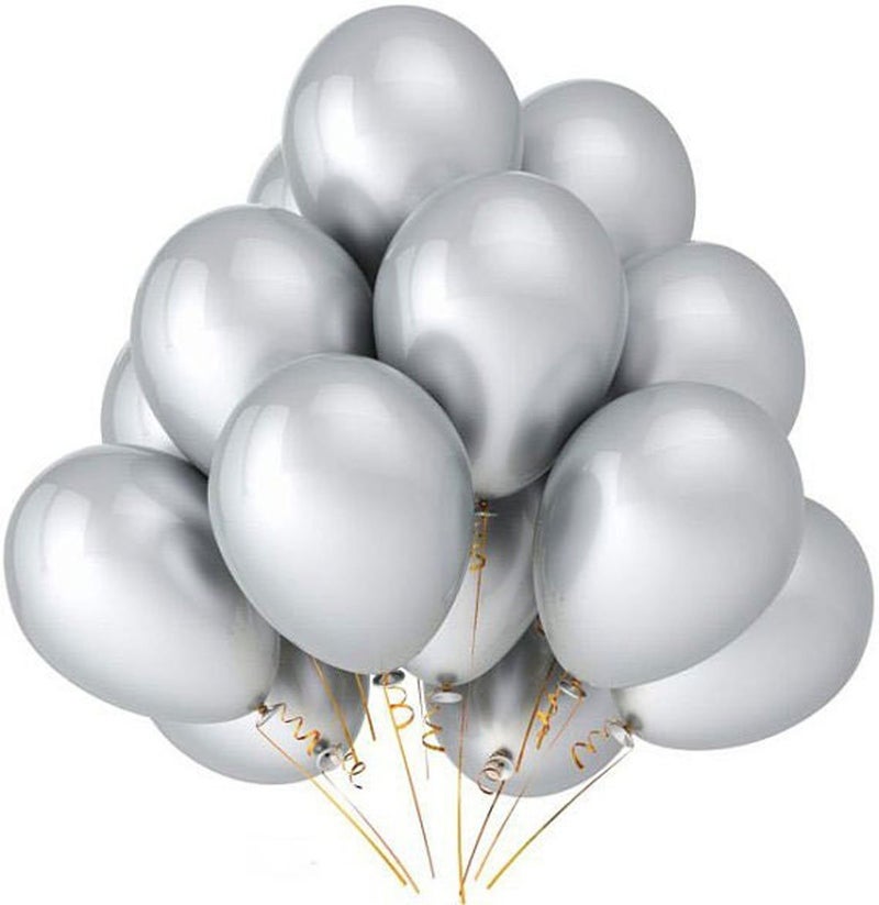 Balloonistics Latex Party and Celebration Grey Balloon- Pack of 50 - Image 3
