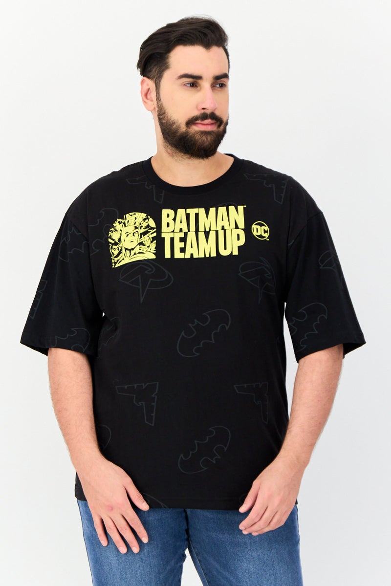 Batman Men Crew Neck Short  Sleeves Graphic Print T-Shirt, Black - Image 1