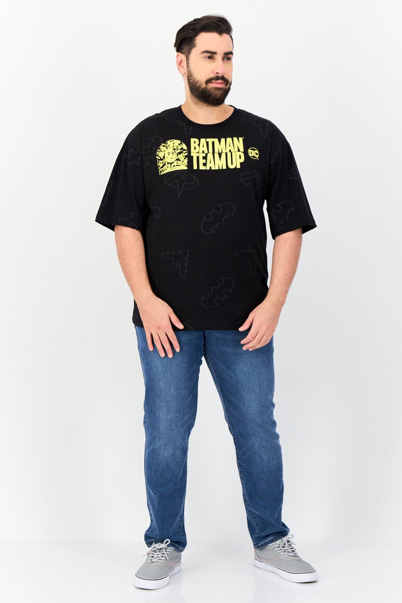 Batman Men Crew Neck Short  Sleeves Graphic Print T-Shirt, Black - Image 2