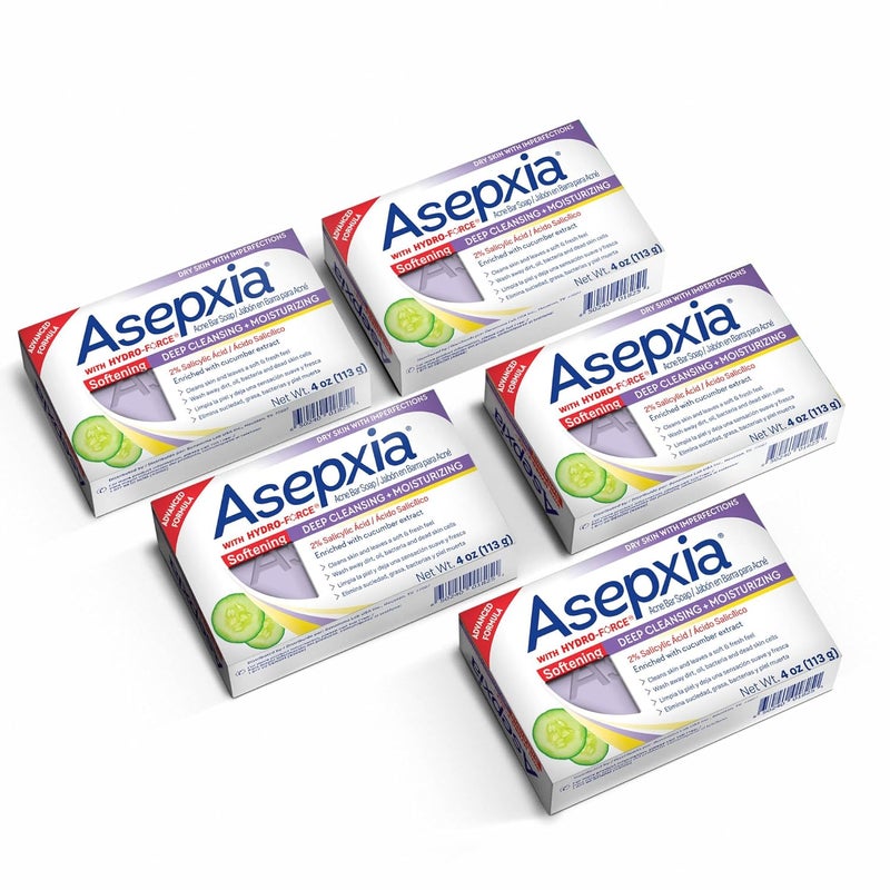 Asepxia Cleansing Bar Softening 4 Ounce Multipack Pack of 5