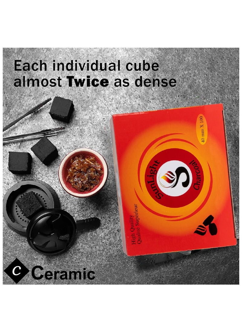 CERAMIC - Sunlight Charcoal Quick Ignite and Long Lasting 100 Pieces 3 Boxes Combo Pack - Image 1