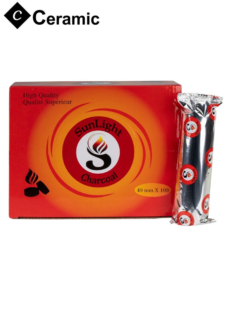 CERAMIC - Sunlight Charcoal Quick Ignite and Long Lasting 100 Pieces 3 Boxes Combo Pack - Image 1