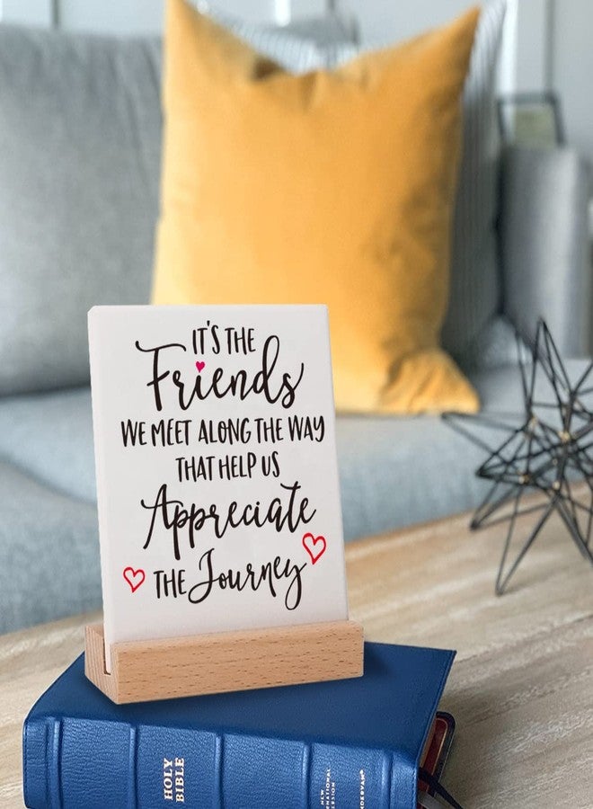 Lodeskee Friend Friendship Birthday Gifts for Best Friends Bestie BFF, Thank You Gifts for Work Sister Bestie True Long Distance New Friend Friendgiving Appreciation Decor Plaques - Image 2
