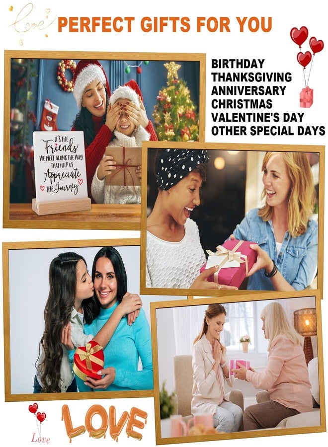Lodeskee Friend Friendship Birthday Gifts for Best Friends Bestie BFF, Thank You Gifts for Work Sister Bestie True Long Distance New Friend Friendgiving Appreciation Decor Plaques - Image 5