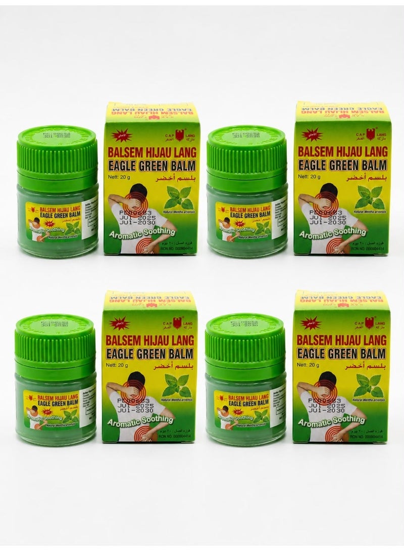 ALSAQER 4 pieces of Green balm for relieving joint and muscle pain - 20 grams - Image 1
