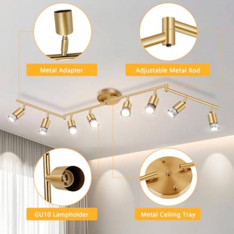 Track Lighting Kit, Ceiling Spot Lighting, Flexibly Rotatable Light Head, Track Light Bulb Not Included - Image 3