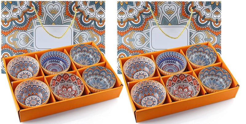 P Plus Fire Ceramic Cereal Bowls Set for Pasta, Salad, Cereal, Soup & Microwave & Dishwasher Safe (Pack of 12) - Image 1