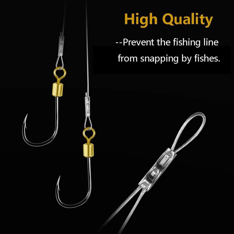 Dyxssm Fishing Hooks and Leader - Stainless Steel Fishing Rigging Wire Hooks (Pack of 5) - Image 5