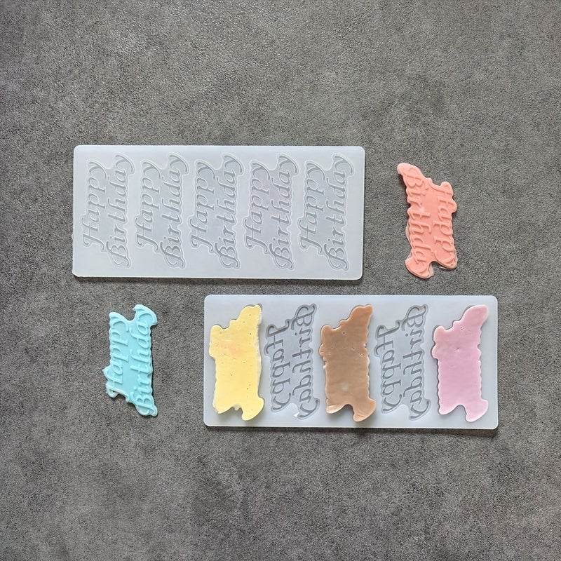 White 1pc Silicone Mold for DIY Chocolate Candy Baking Letter Decorations - Image 1