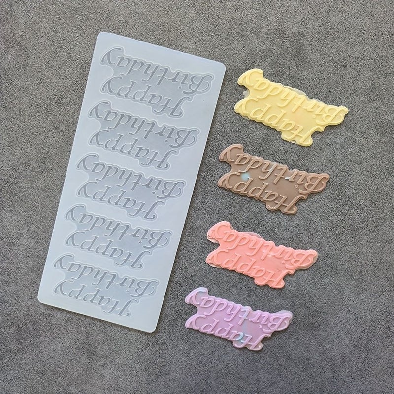 White 1pc Silicone Mold for DIY Chocolate Candy Baking Letter Decorations - Image 2