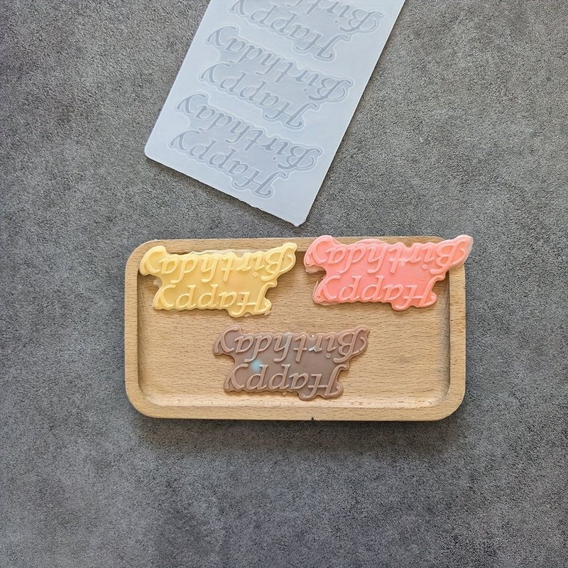 White 1pc Silicone Mold for DIY Chocolate Candy Baking Letter Decorations - Image 4