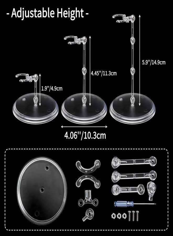 Mezchi 6 Pack Action Figure Stands, Clear Doll Display Stand, Assembly Plastic Action Figure Display Holder Base with Screwdrivers, Action Figures Accessories Support for 6 Inch Dolls - Image 3