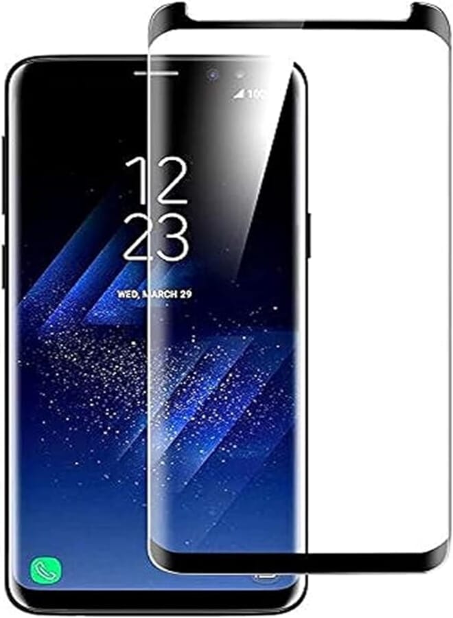 Trands ultra clear 9h hardness tempered glass for samsung galaxy s9 screen protector with 3d curved edge and bubble-free film for galaxy s9 5.8" 2018 release - black