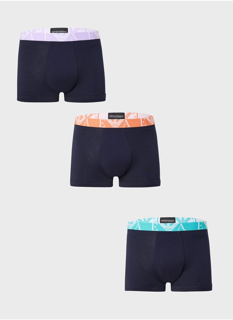 EMPORIO ARMANI - 3 Pack Logo Band Boxers - Image 1