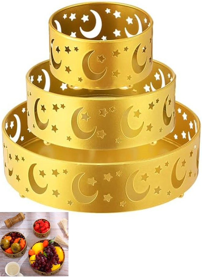 Ramadan Serving Tray Set 3 Pcs 3 Sizes Iron Platter for Eid Mubarak Party Supplies Islamic Moon & Star Design Decoration & Display Holder - pzsku/ZFF202EA456ECB1B963B1Z/45/_/1736760374/63df984b-5ea0-4b29-95d5-3e42039151f8