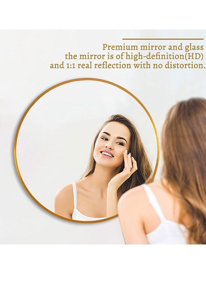 GoldenLike Wall Mirror,Bathroom Mirror,Full Length Mirror,Full Body Mirror Wall-Mounted,Modern Large Hanging Dressing Mirror For Bedroom,Living Room (Round Golden 60 X 60Cm)  - Image 2