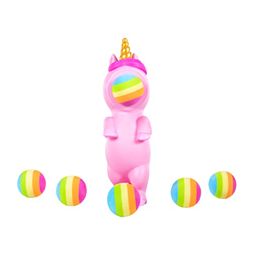 Hog Wild Pink Unicorn Ball Popper Toy - Includes 4 Soft Foam Balls - Squeeze to Pop Air Powered Balls Up to 20 Feet - Launcher Safe for Indoor/Outdoor Play - Easter Gift for Kids, Girls, Boys Ages 5+ - Image 5