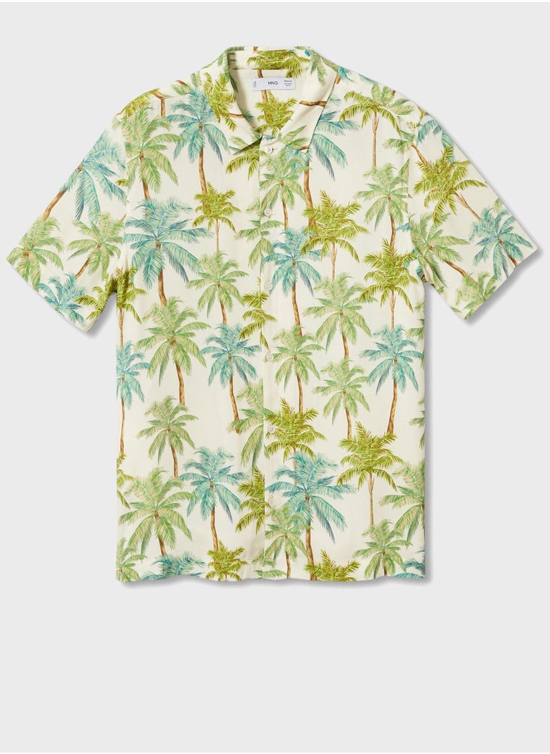 Mango Man - Hawaiian Print Regular Fit Shirt - Image 1