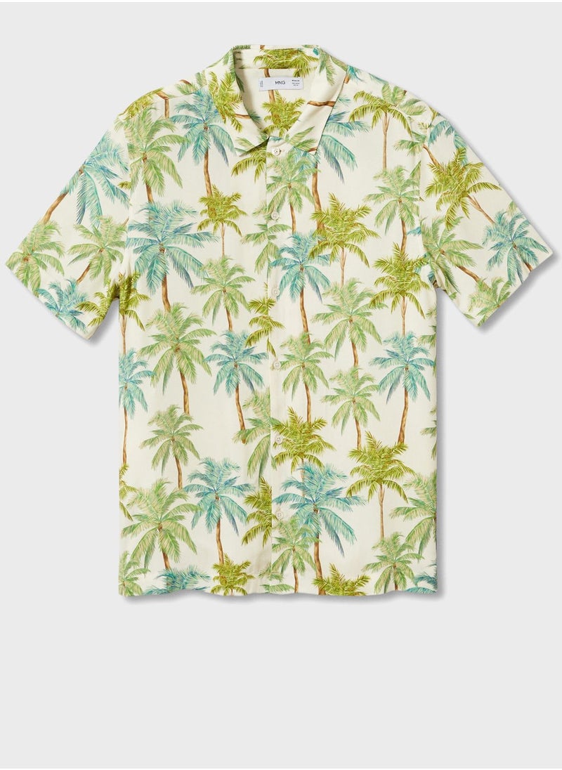 Mango Man - Hawaiian Print Regular Fit Shirt - Image 1