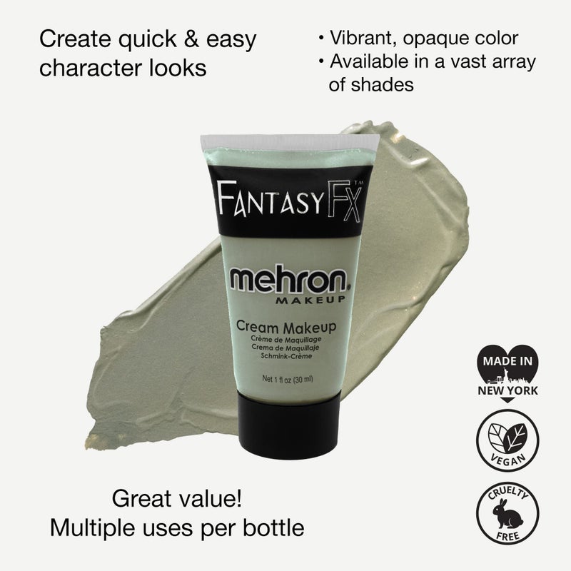 Mehron Makeup Fantasy FX Cream Makeup | Water Based | Halloween | Zombie Flesh Face Paint & Body Paint For Adults 1 fl oz (30ml) (Zombie Flesh) - Image 2