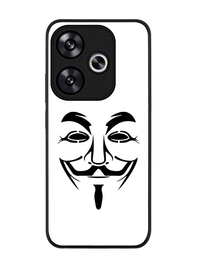 Stylizedd Rugged Black edge case for Xiaomi Poco F6 / Xiaomi Redmi Turbo 3, Slim fit Soft Case Flexible Anti Drop TPU Gel Thin Cover -  Vendetta Mask - Image 1