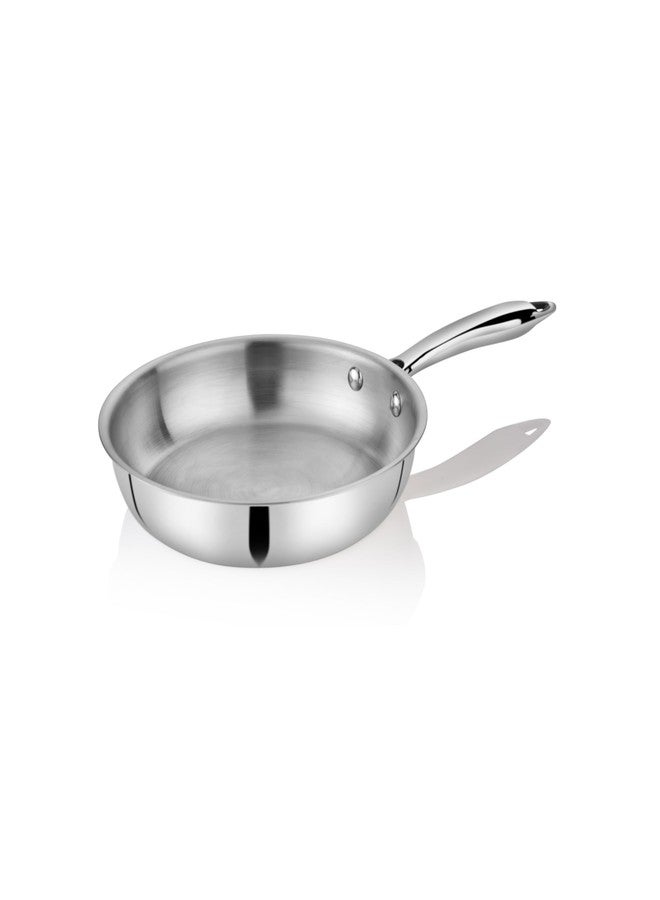 EMBASSY Stainless Steel Premium Thickply Frypan (Size 13-1900 ml) - Image 1