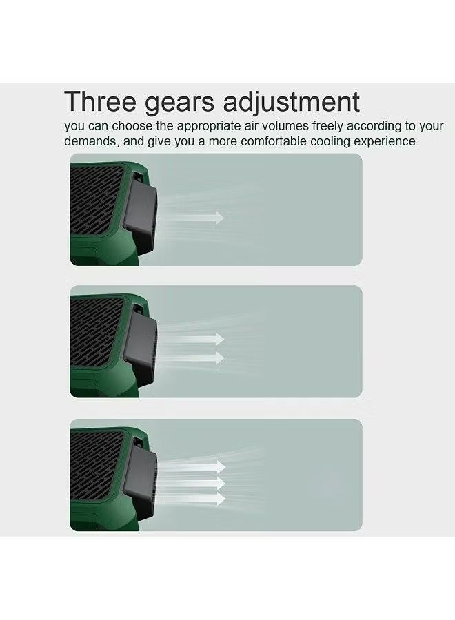 Hebron Multifunctional Outdoor Waist-Worn Fan, Light Weight 6000 mAh Power Bank, Portable Belt Fan, Desktop Mini Fan, Ultimate Heatstroke Prevention, Ideal for Any Outdoor Activity, Green  - Image 2