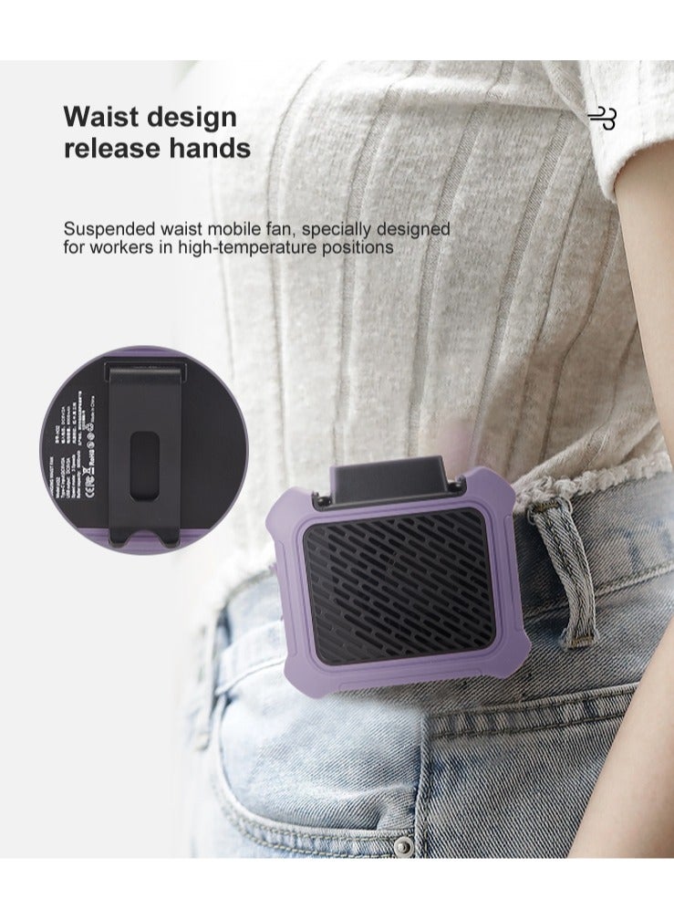 Hebron Multifunctional Outdoor Waist-Worn Fan, Light Weight 6000 mAh Power Bank, Portable Belt Fan, Desktop Mini Fan, Ultimate Heatstroke Prevention, Ideal for Any Outdoor Activity, Green  - Image 4