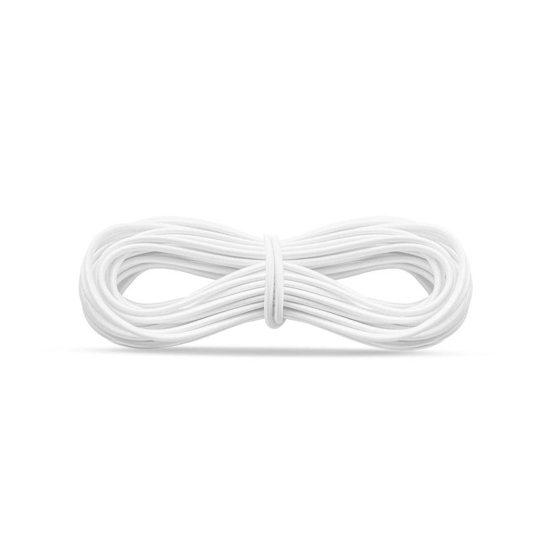 Realm Elastic CordRound Hat Elastic Black  White 1mm 2mm  3mm Craft Jewellery Stringing Masks Party Hats White 1mm  5 Metres