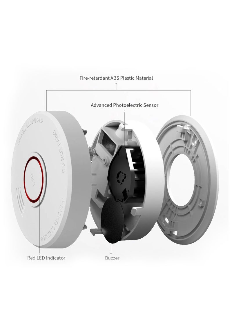 Duravel Duravel Smoke Detector with Test Button and LED Indicator, Battery-Powered, White  - Image 3
